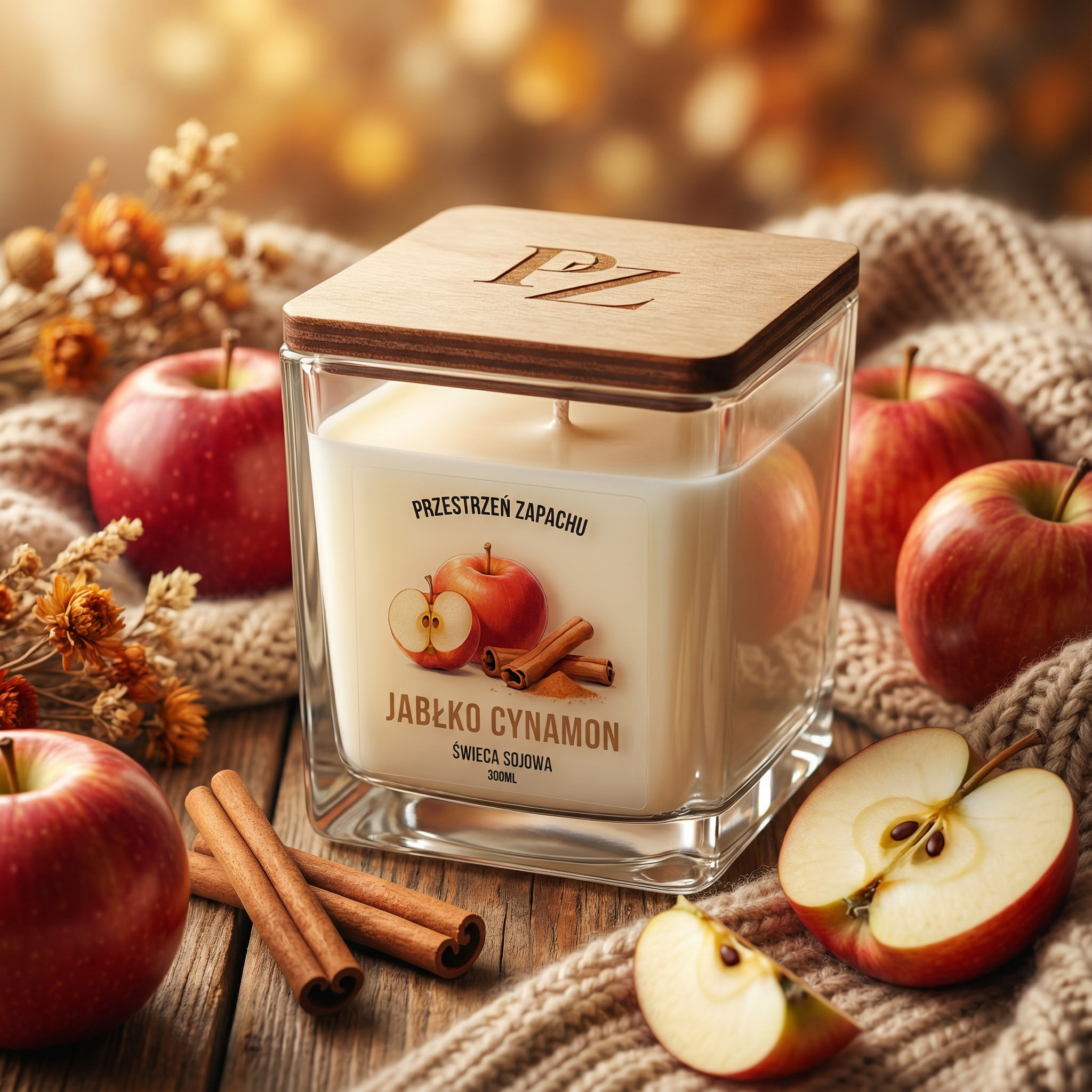 Jabłko Cynamon - Świeca sojowa